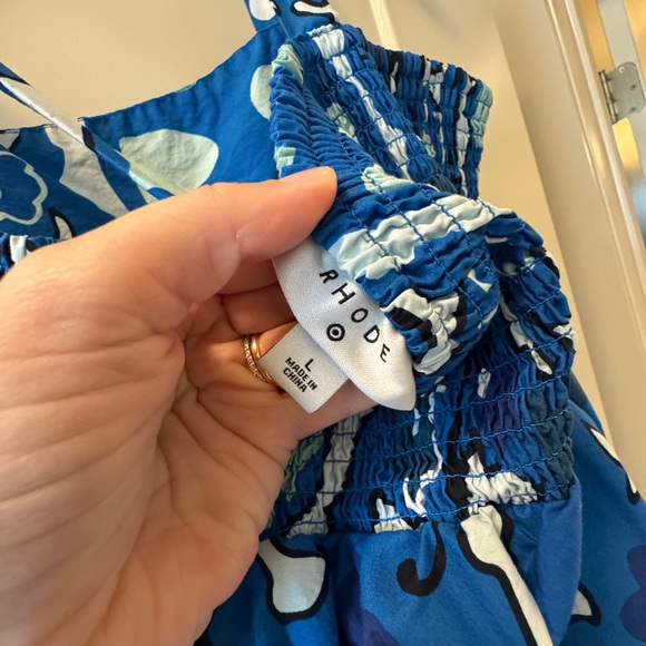 Rhode for Target - blue printed, spaghetti strap dress size L - Picture 2 of 3